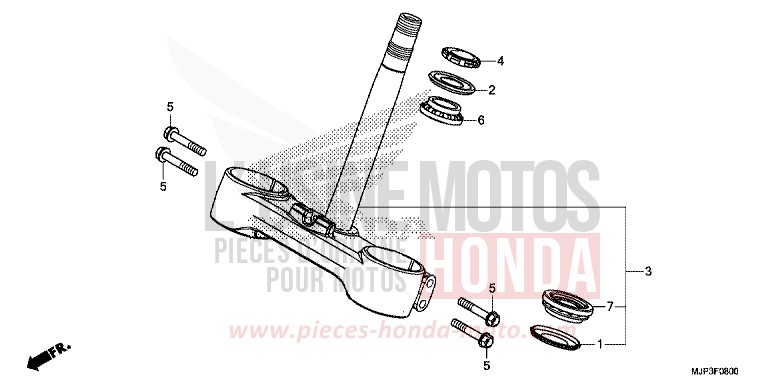 LENKSCHAFT von Africa Twin MAT BALLISTIC BLACK METALLIC (NHA86) von 2016